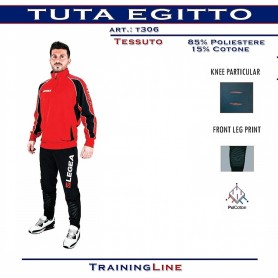 Legea Tuta Egitto, Unisex - ART. T306/RONER (Rosso/Nero) 