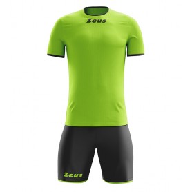 Zeus Completo Maglietta+Pantaloncino Sticker, Calcio - Art. KITSTICKER-VEFLNER (Verde Fluo-Nero)