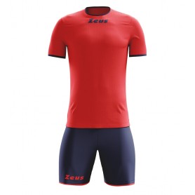 Zeus Completo Maglietta+Pantaloncino Sticker, Calcio - Art. KITSTICKER-ROSBLU (Rosso/Blue)