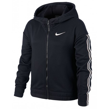 Nike Felpa c/cappuccio Studio, Ragazza -  010 (Nero/Bianco)