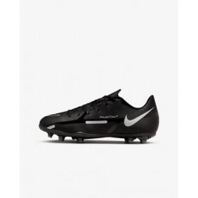 Nike Scarpette JR Phantom GT2 Club FG/MG, Calcio - 007 (Black/Dark Grey/Metallic Silver)
