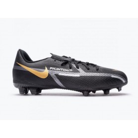 Nike Scarpette JR Phantom GT2 Academy FG/MG, Calcio - 007 (Black/Metallic Dark Grey)