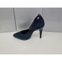 D & D Collection Décolleté con tacco e cinturino removibile, Donna (Blue)