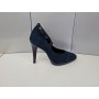 D & D Collection Décolleté con tacco e cinturino removibile, Donna (Blue)