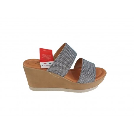 Michelle ciabatta Sole c/zeppa e Plateau, Donna - Art. 0518 (Canna di Fucile)