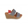Michelle ciabatta Sole c/zeppa e Plateau, Donna - Art. 0518 (Canna di Fucile)