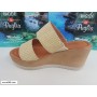 Michelle ciabatta Sole c/zeppa e Plateau, Donna - Art. 0518 (Platino)
