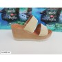 Michelle ciabatta Sole c/zeppa e Plateau, Donna - Art. 0518 (Platino)