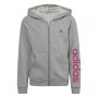 Adidas Felpa Con Cappuccio Bambina Essentials Linear - (Grigio/Fucsia)