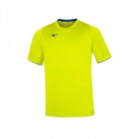 Mizuno T-shirt Core Short Sleeve Tee, Uomo -  44 (Yellow Fluo/Royal)