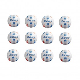 Zeus Box da n. 12 Palloni Tuono, Misura 4, Calcetto - (Bianco/Light Royal/Arancio)