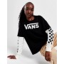 Vans T-Shirt Donna Sole World, Maniche Lunghe - BLK (Nero/Bianco)