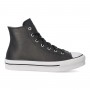 Converse  Leather Chuck Taylor All Star Platform Unisex-  (Nero/Bianco)