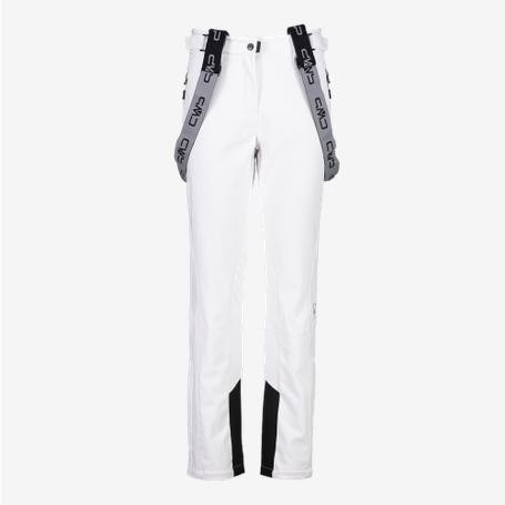 CMP Salopette Donna da Sci in Softshell  - 88BG (Bianco/Nero)