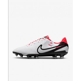 Nike Scarpette Calcio Unisex Tiempo Legend 10 Academy FG/MG - 100 (Bianco/Bright Crimson/Nero)