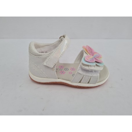 Melania Sandali Infant Con Strappi ed Applique Farfalla - BIA (Bianco Perlato)