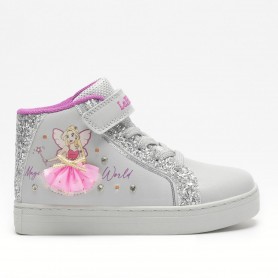 Lelli Kelly Sneaker Alta Bambina Mille Stelle, Con Luci - GR86 (Grigio Chiaro)