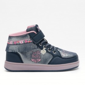 Lelli Kelly Sneaker Alta Bambina Frangetta Mix, Con Accessorio - BL01 (Blue/Multi)