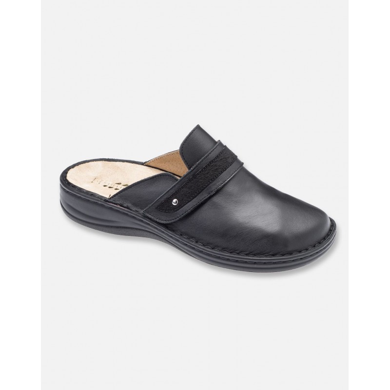 Sandales Homme Inblu Double Bande Scratch - Semelle Intérieure Cuir Véritable, Talon 3 Cm (Mule)