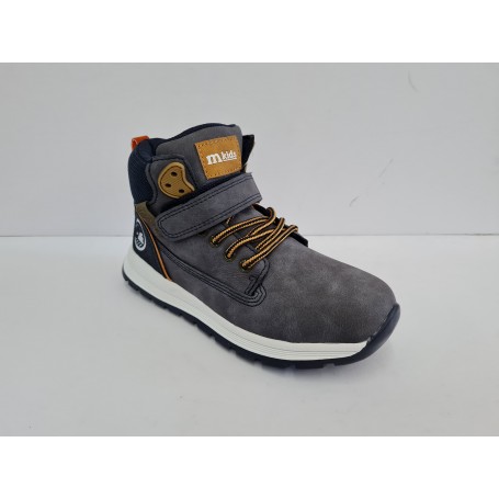 Melania Sneakers Alte Bambino Con Strappo e Lacci - BLU/GRI (Blue/Grigio)