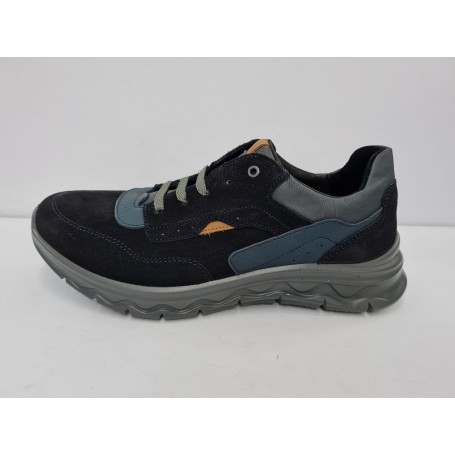 Grisport Scarpe Uomo Vesuvio in Pelle, Con + Memory, Linea Casual - V7 (Blue Scuro)