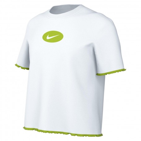 Nike T-Shirt Bambina Dri Fit Tee Icon Clash Boxy - 100 (Bianco/Verde)