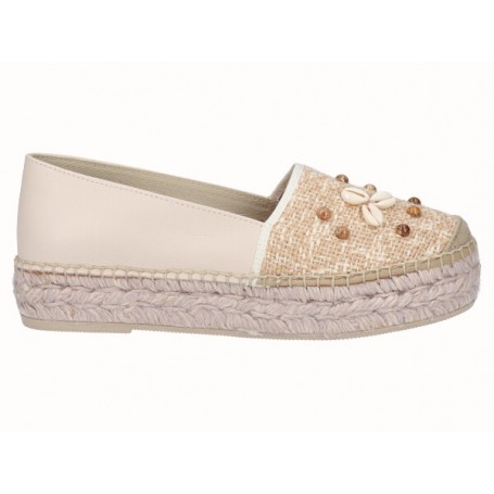 Viguera Espadrillas Basse Donna in Pelle e Tessuto, Con Accessori - CAS (Castizo)