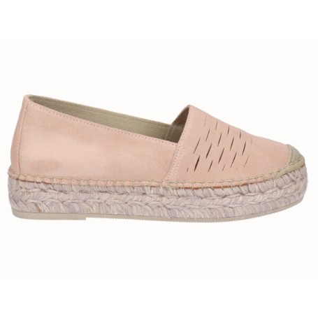Viguera Espadrillas Basse Donna in Pelle Scamosciata Vitelo - ROSA (Rosa)