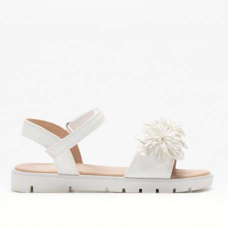 Lelli Kelly Sandali Bambina Beatrice Con Doppio Strappo e Fiori - BI01 (Bianco)
