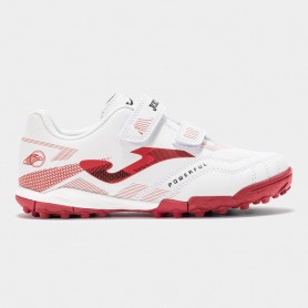 JOMA Scarpette da Calcio/Calcetto Junior Powerfull, Turf -  2502 (Bianco/Rosso)