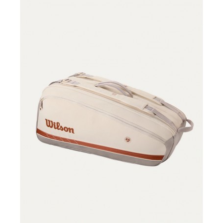 Wilson Borsa Unisex per 9 Racchette da Tennis Super Tour Roland Garros (2025) - (Crema/Argilla)