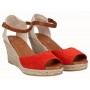 Viguera Espadrillas Donna In Pelle Scamosciata e Tessile, Con Zeppa - ROS (Rosso)