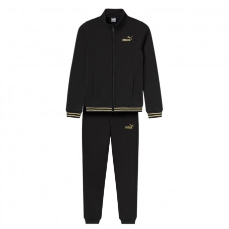 Puma Tuta Junior Essentials + Glitter Full Zip Suit -  01 (Puma Nero/Gold)