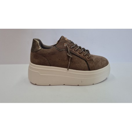 Inblu Sneakers Donna Con Plateau, Lacci e Cerniera, Modello Ienne - 042 (Tabacco)