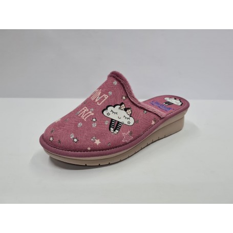 Cliawalk Ciabatte Donna In Tessuto, Happy 45, Con Zeppa - ROSA (Rosa/Multi)
