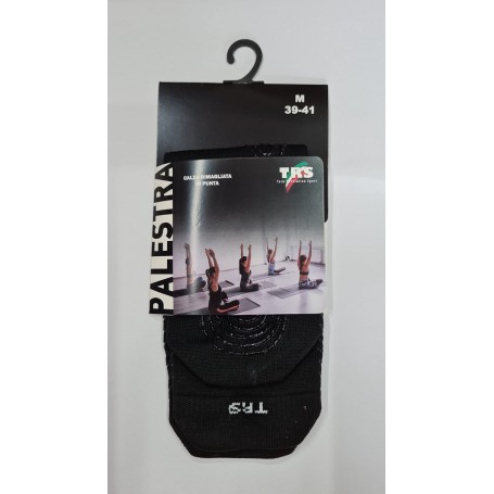 TRS Calze Unisex da Palestra Antiscivolo GRIP PILATES - NER (Nero)