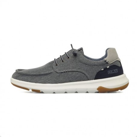 North Sails Mocassino Uomo Con Lacci e Sottopiede Estraibile - 814 (Grigio/Navy)