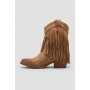 Crichic Stivaletti Donna Mod. Texano Con Frange e Cerniera - CAMNOC (Camoscio/Nocciola)