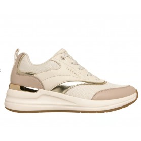 Skechers Sneaker Donna Billion 2-Monroe, Memory Foam Air Cooled - /NTGD (Natural/Gold)