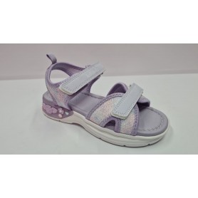 Lelli Kelly Sandali Bambina Rita Con Doppio Strappo e Luci - LI01 (Lilla)