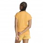 Adidas T-shirt Donna Linear Logo - Colore : Arancio/Bianco