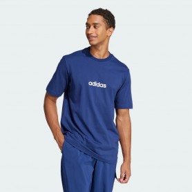 Adidas T-Shirt Uomo Essentials Linear, Single Jersey - Colore : Blue Scuro/Bianco