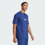Adidas T-Shirt Uomo Essentials Linear, Single Jersey - Colore : Blue Scuro/Bianco