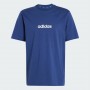 Adidas T-Shirt Uomo Essentials Linear, Single Jersey - Colore : Blue Scuro/Bianco