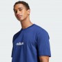 Adidas T-Shirt Uomo Essentials Linear, Single Jersey - Colore : Blue Scuro/Bianco