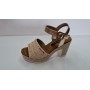GianMarcoVenturi Sandali Donna in Raffia e Sintetico con Fibbia - BEI (Beige/Multi)