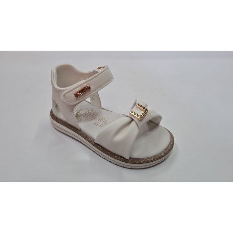 4US Sandali Bambina in Ecopelle, Cinturino con Strappo, By  Paciotti - BIA (Bianco)