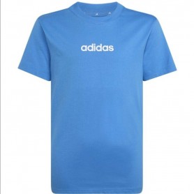 Adidas T-shirt Junior Essentials Linear A maniche corte - Colore : Azzurro/Bianco