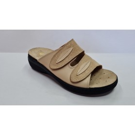 StilediVita Ciabatte Donna In Pelle ed Elasticizzato C/Plantare Estraibile - BEI (Beige)