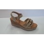 Inblu Sandali Donna Flik con Zeppa, Morsetto e Cinturino con Fibbia- 054 (Platino)